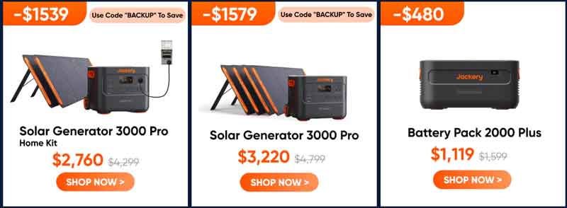 Jackery Home Backup Sale