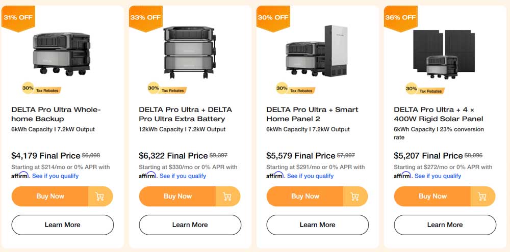 EcoFlow Home Backup Sale