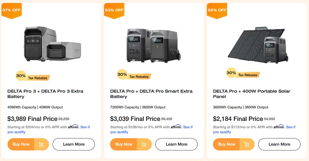 EcoFlow Home Backup Sale