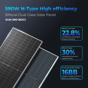 590Watt Bifacial Monocrystalline