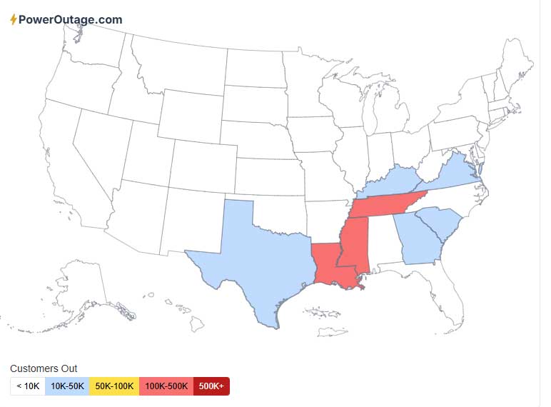 Power Outages 2026 in USA