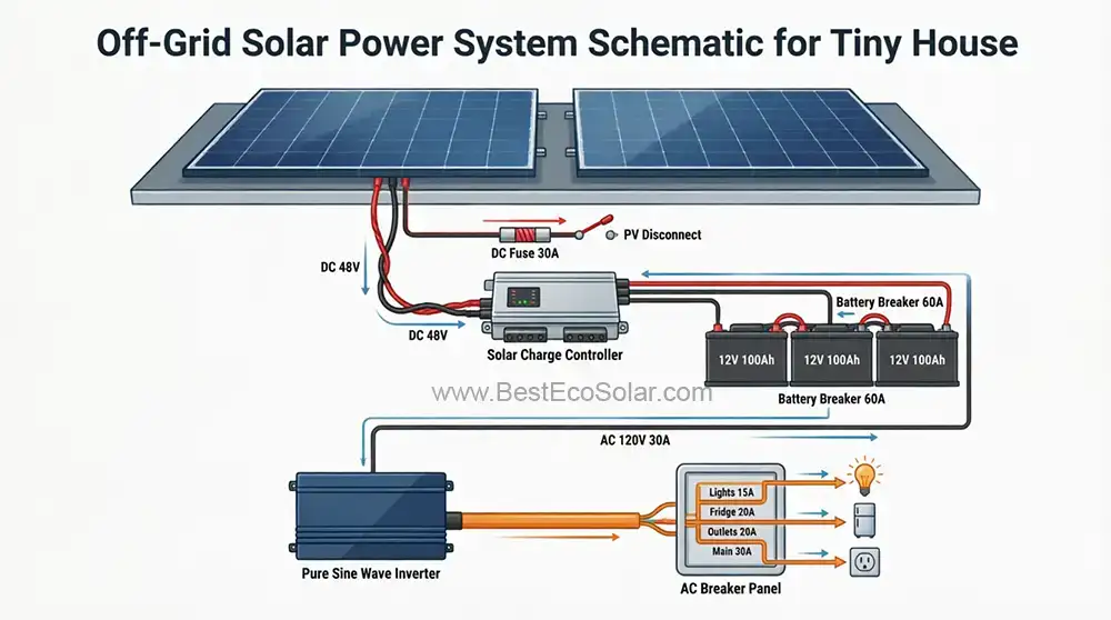 Cabin or Tiny House Solar Kits Wiring Schema