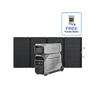 DELTA Pro 3 + DELTA Pro 3 Extra Battery + 400W Solar Panel + Transfer Switch