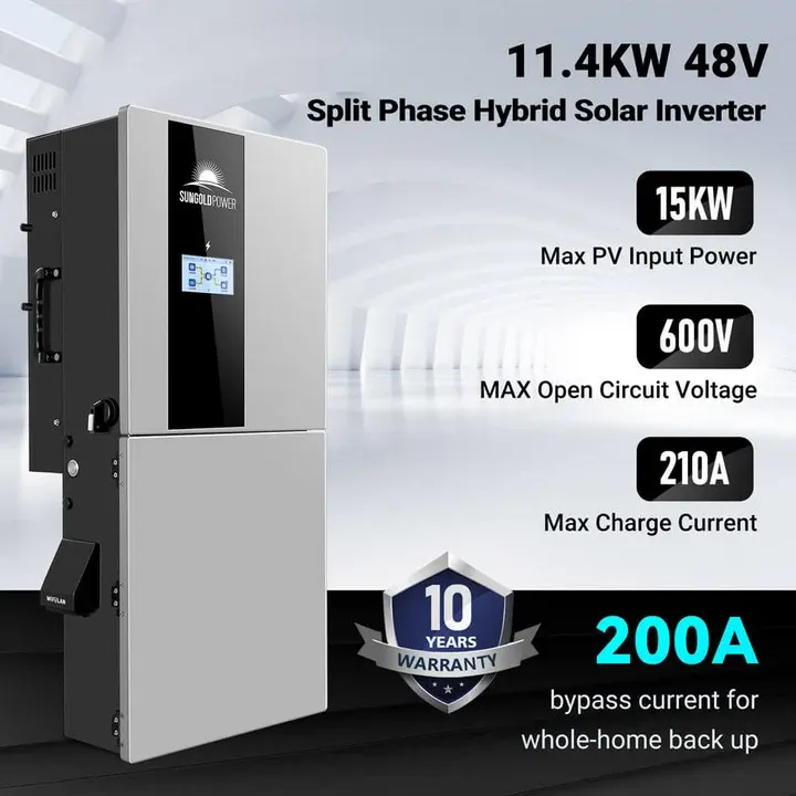 Split Phase Hybrid Solar Inverter 11.4KW 48V